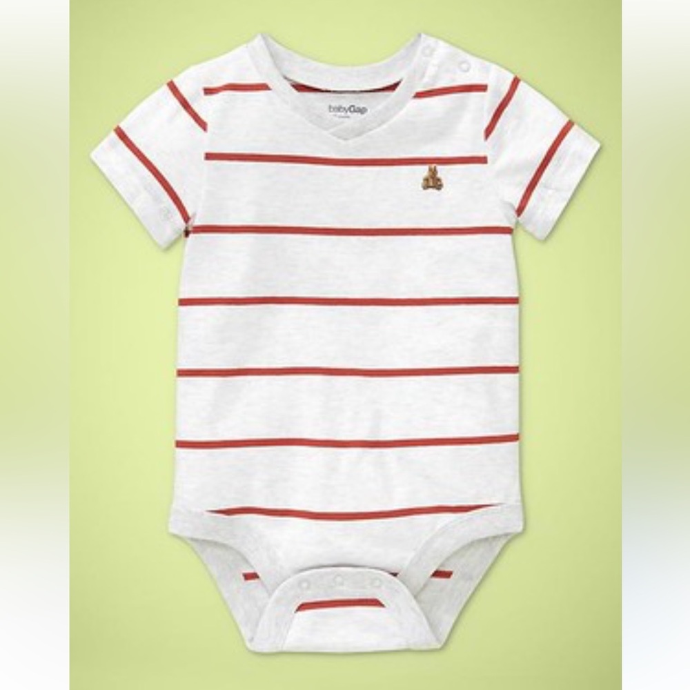 🍓3/$10 GAP Red and White Striped Tshirt Bodysuit size 12-18m